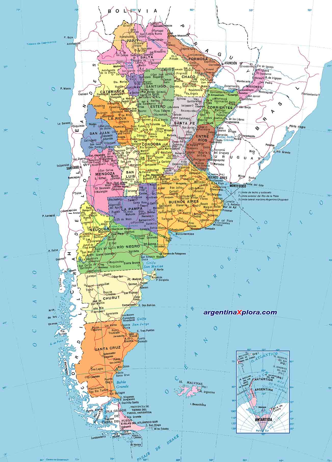 Mapa de Argentina - División Política