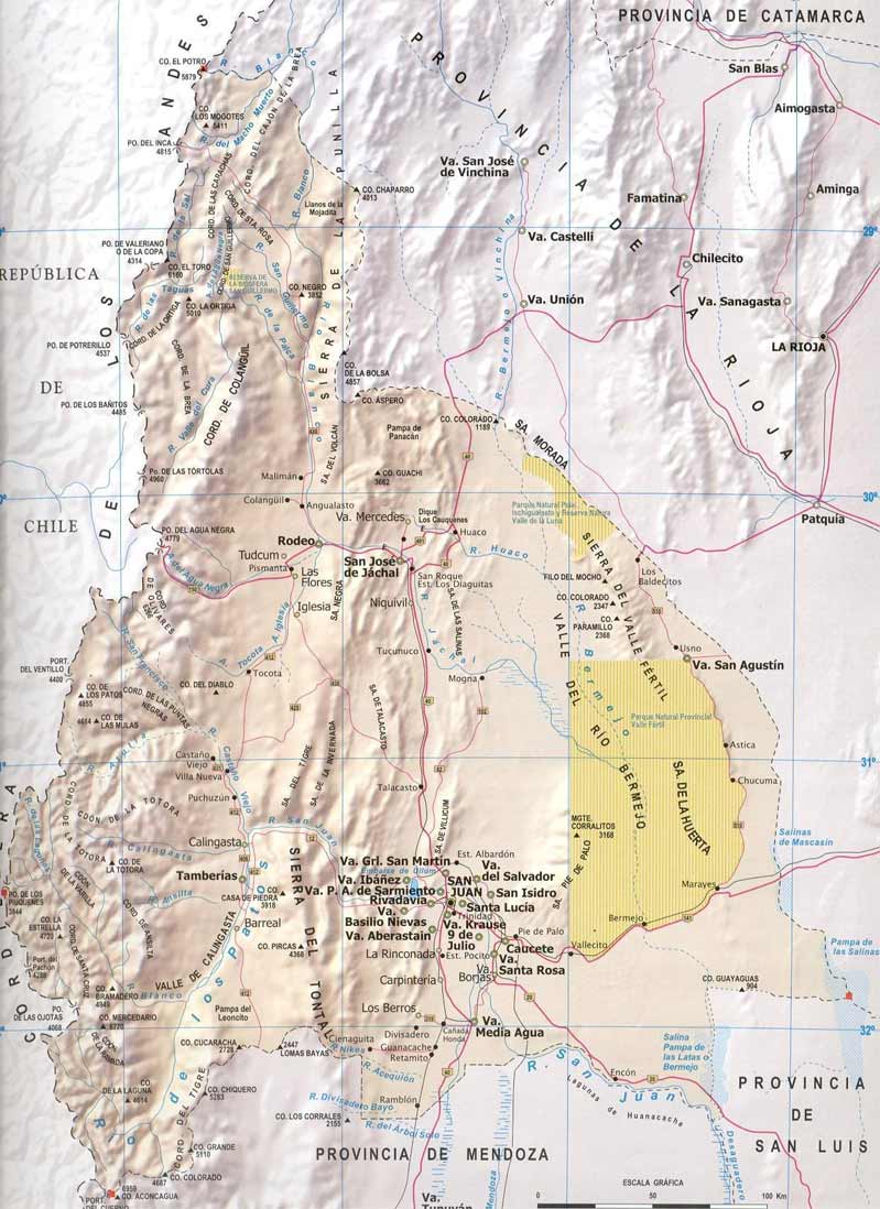 Map Of San Juan Road Map And Locations Argentina Map Of San Juan Road Map And Locations Argentina