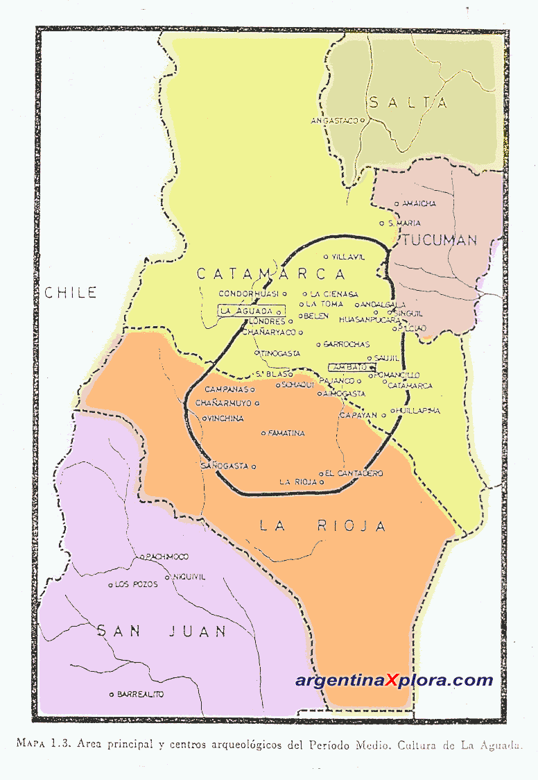 Mapa de la cultura de La Aguada Noroeste