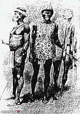 Grupo de Keremba-Yaguareté-Avá Chiriguanos dibujo de Globus Siglo XIX