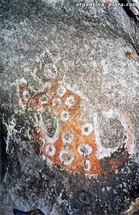 Pintura rupestre el a Cueva de la Tunita Ambato - Catamarca 