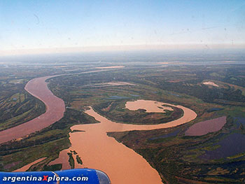 Vista aérea del Chaco Húmedo. Formosa