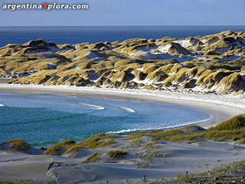 Playa de arena en la Isla Gran Malvina