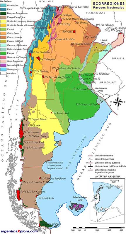 Mapa de Eco_regiones de Argentina