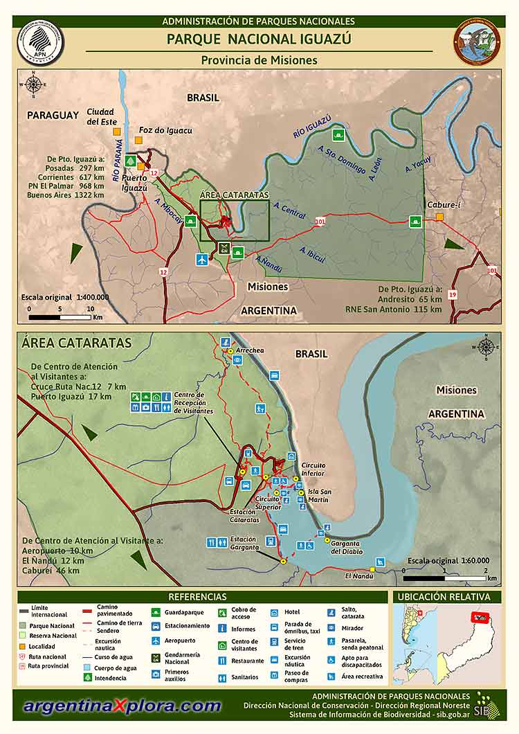 Mapa del Parque Nacional Iguazú