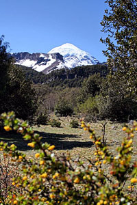 Vista del volcán Lanín