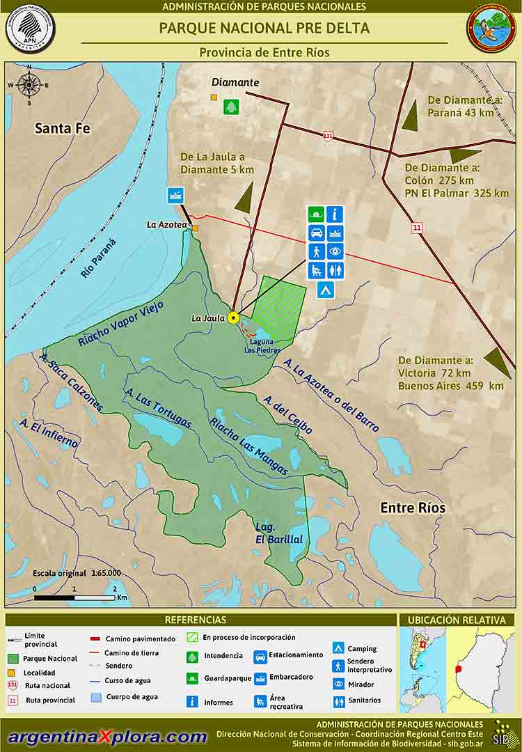 Mapa del Parque Nacional Predelta