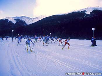 Competencia de Ski de fondo en el Cerro Catedral
