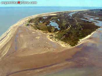 Punta Rasa, límite entre el Río de la Plata y el Océano Atlántico. Más allá, San Clemente del Tuyú