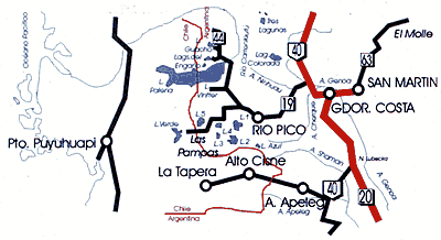 Mapa de pesca de Chubut