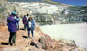 cráter del volcán Copahue