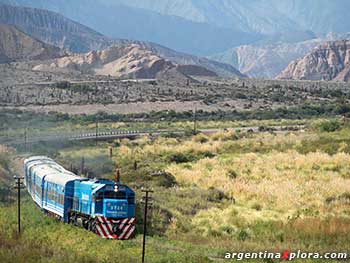 Tren recorriendo el Valle de Lerma