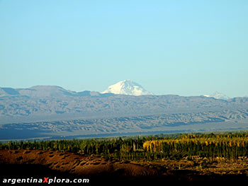 Vista del Cerro Aconcagua desde Barreal.