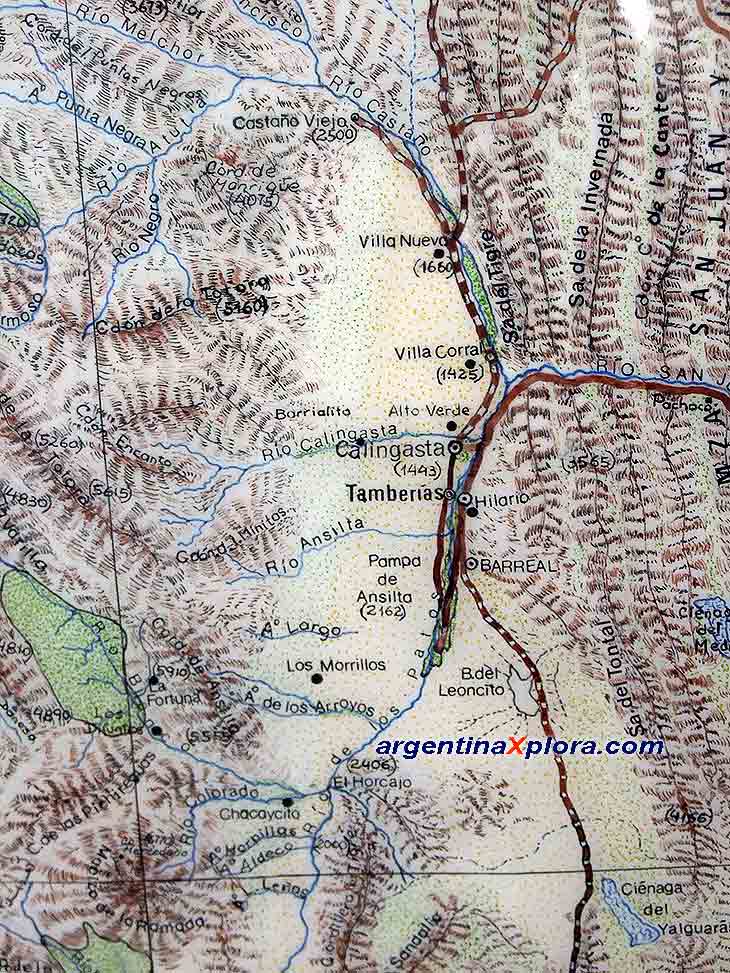 Mapa de Barreal y Alrededores