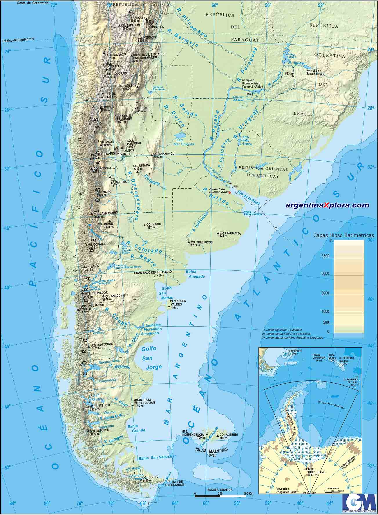 Argentina Phisycal Map